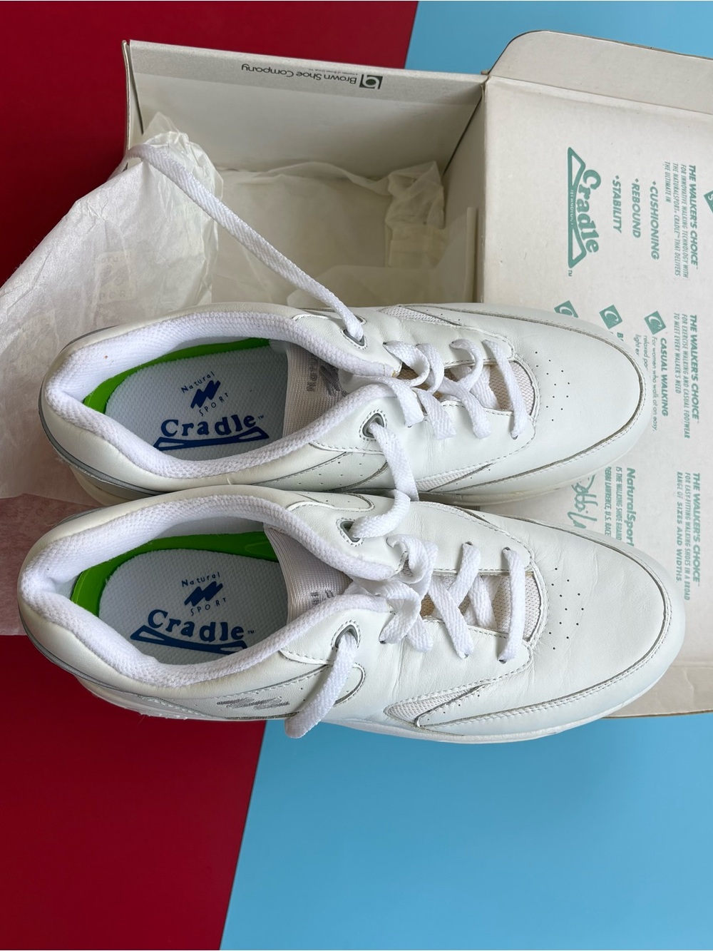 Vintage Cradle Natural Sport Evolution Walking Shoes White 7.5 M NIB 245A18